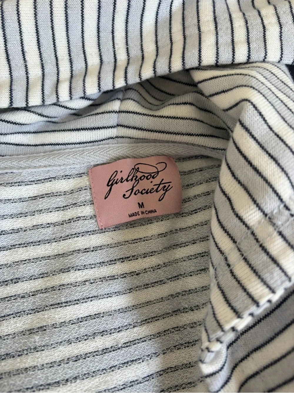 Marshalls White and Navy Striped Hooded Loungewear Set